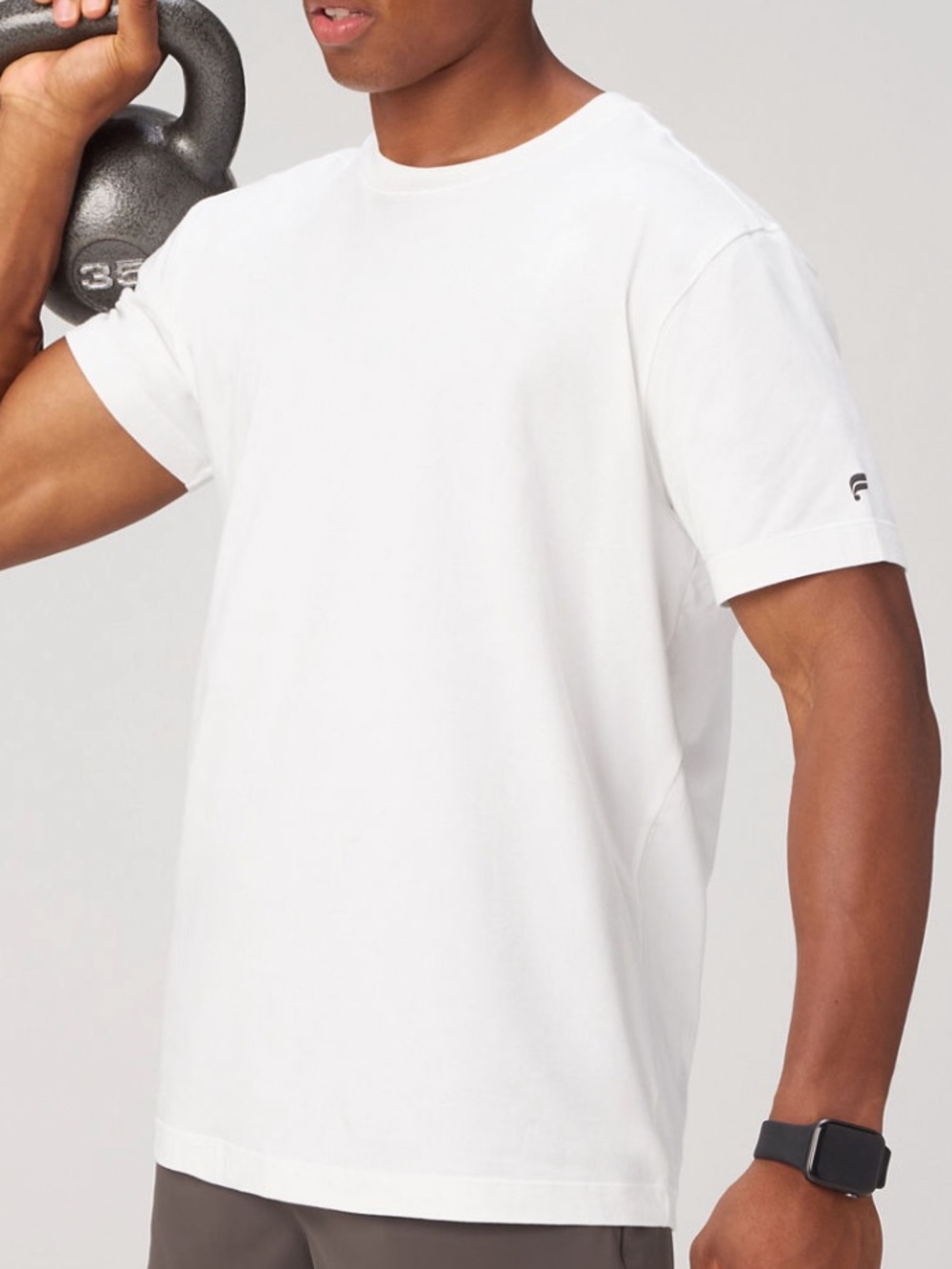 Fabletics Everyday Men's Classic White Crewneck T-Shirt